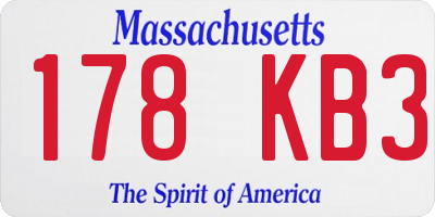 MA license plate 178KB3