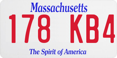 MA license plate 178KB4