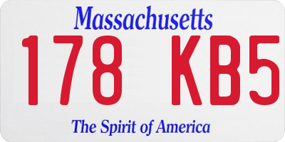MA license plate 178KB5