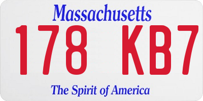 MA license plate 178KB7