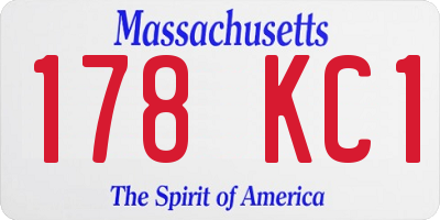 MA license plate 178KC1