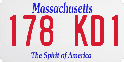 MA license plate 178KD1