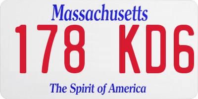 MA license plate 178KD6
