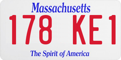 MA license plate 178KE1