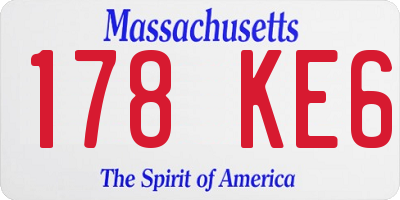 MA license plate 178KE6
