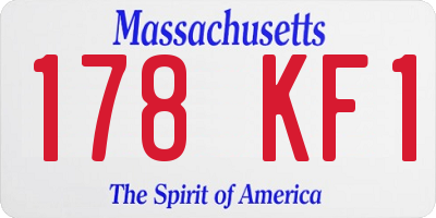 MA license plate 178KF1