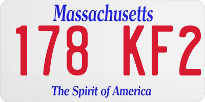 MA license plate 178KF2