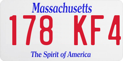 MA license plate 178KF4