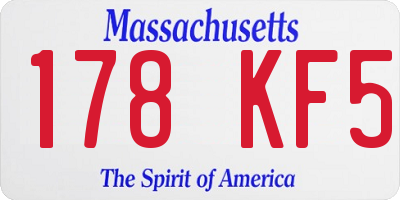 MA license plate 178KF5