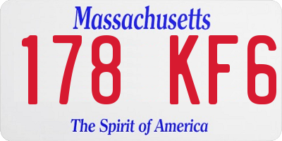 MA license plate 178KF6