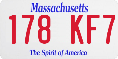 MA license plate 178KF7