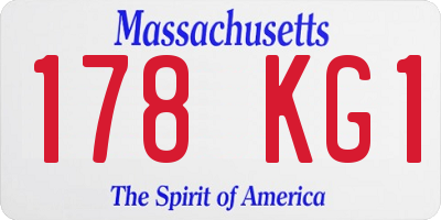 MA license plate 178KG1