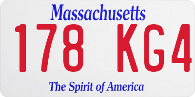 MA license plate 178KG4
