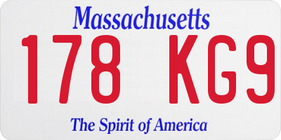 MA license plate 178KG9