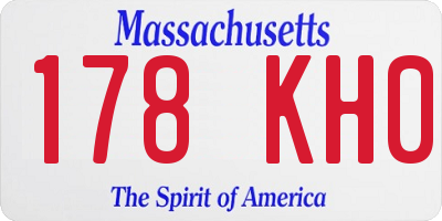 MA license plate 178KH0