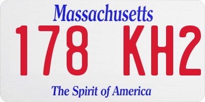 MA license plate 178KH2