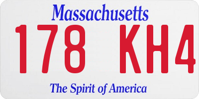 MA license plate 178KH4