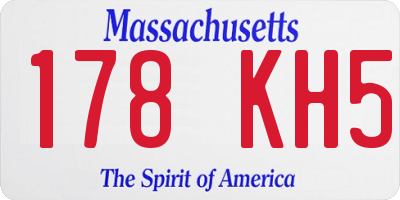 MA license plate 178KH5