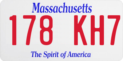 MA license plate 178KH7