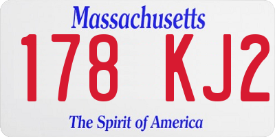 MA license plate 178KJ2