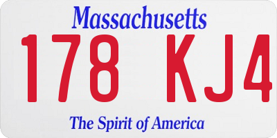 MA license plate 178KJ4