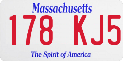 MA license plate 178KJ5
