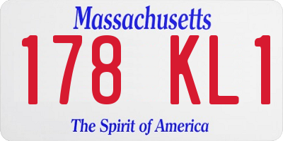 MA license plate 178KL1