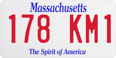 MA license plate 178KM1