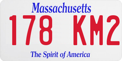 MA license plate 178KM2