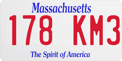 MA license plate 178KM3