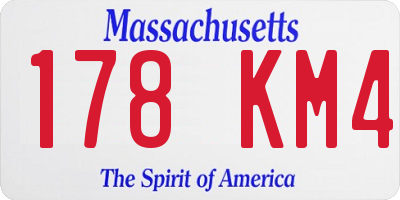 MA license plate 178KM4