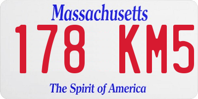 MA license plate 178KM5