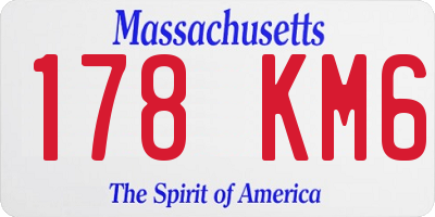 MA license plate 178KM6