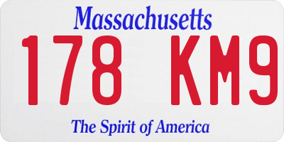 MA license plate 178KM9