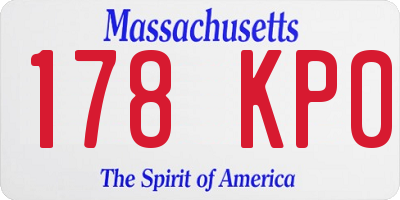 MA license plate 178KP0