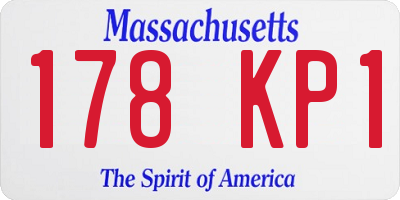 MA license plate 178KP1