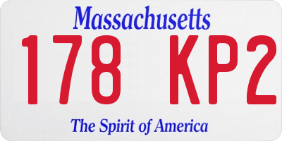 MA license plate 178KP2