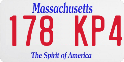 MA license plate 178KP4