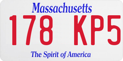 MA license plate 178KP5