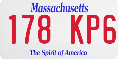 MA license plate 178KP6