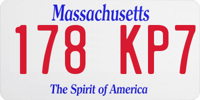 MA license plate 178KP7