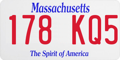 MA license plate 178KQ5