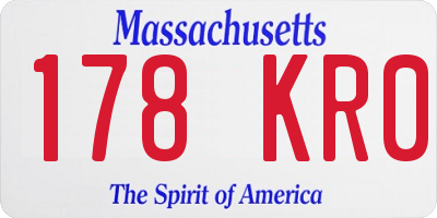 MA license plate 178KR0