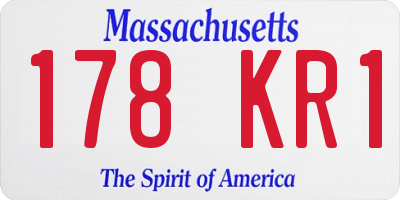 MA license plate 178KR1