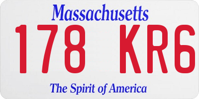 MA license plate 178KR6