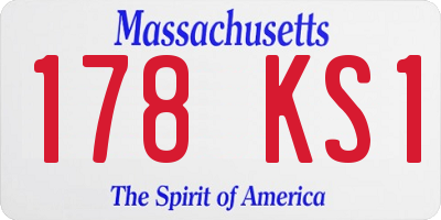 MA license plate 178KS1