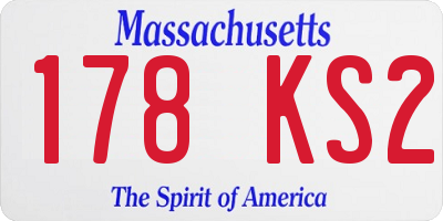 MA license plate 178KS2