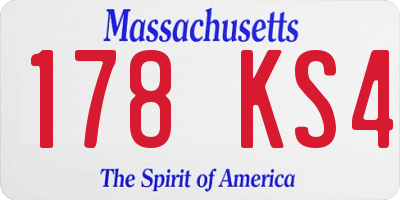 MA license plate 178KS4