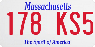 MA license plate 178KS5