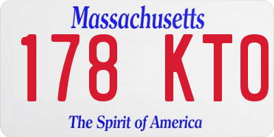 MA license plate 178KT0